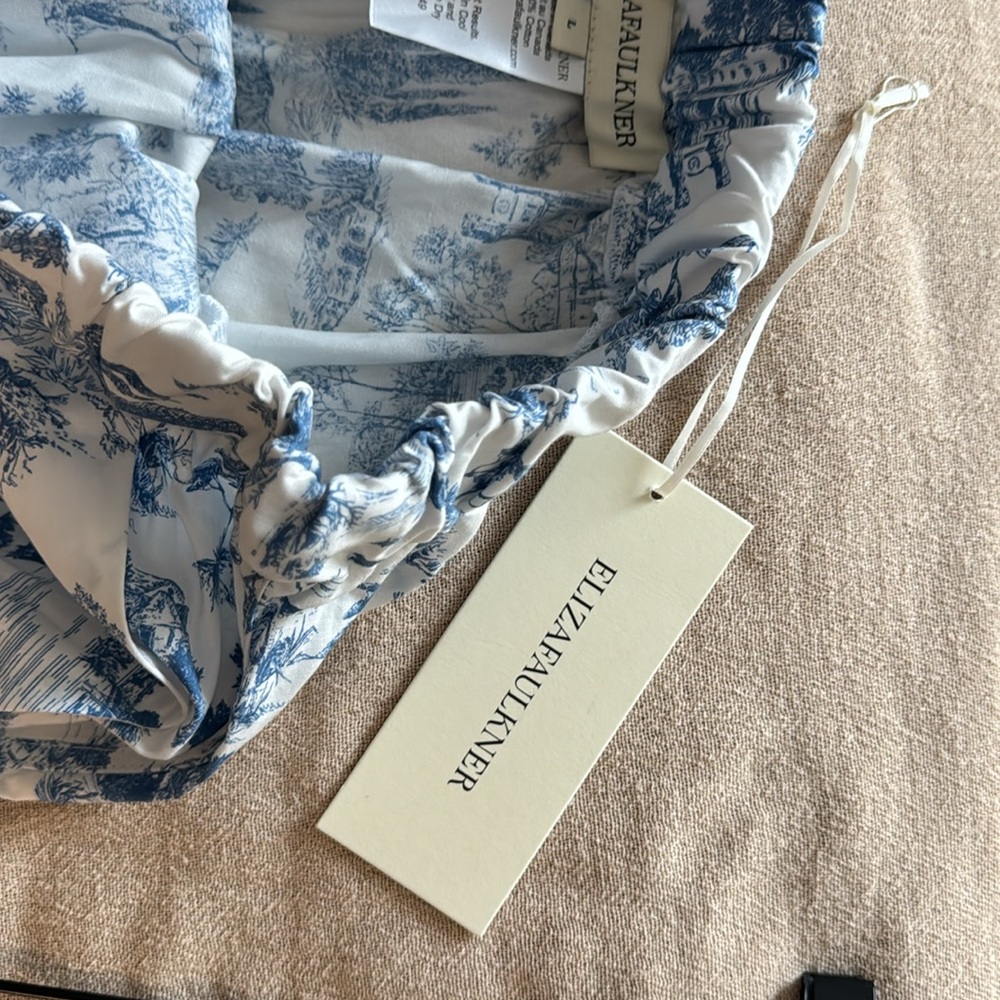 Brand new Eliza Faulkner Bailey Shorts Blue Toile De Jouy - Picture 7 of 7